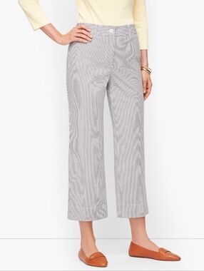 Worn Once - Talbots Wide Leg Striped Crop Chino 6 Petite
